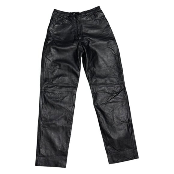 Vintage 90s GENUINE LEATHER DiCapra Designer Biker Glam Pants Womens XS - Picture 1 of 5